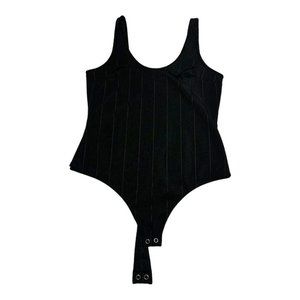 Express Black Ribbed Bodysuit Size Small